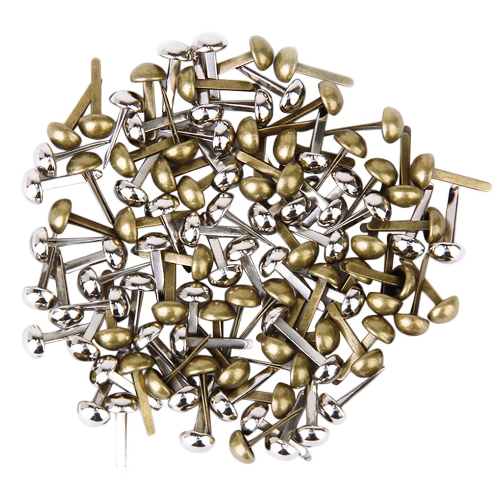 200 Pcs Ronde Metalen Brads Voor Scrapbooking Brads Klinknagels Plakboek Versiering 6x10mm