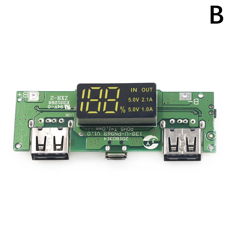 Cargador de batería de litio, Placa de protección de circuito, USB Dual LED, 5V, 2.4A, Micro/tipo-c, Banco de energía móvil, módulo de carga 18650