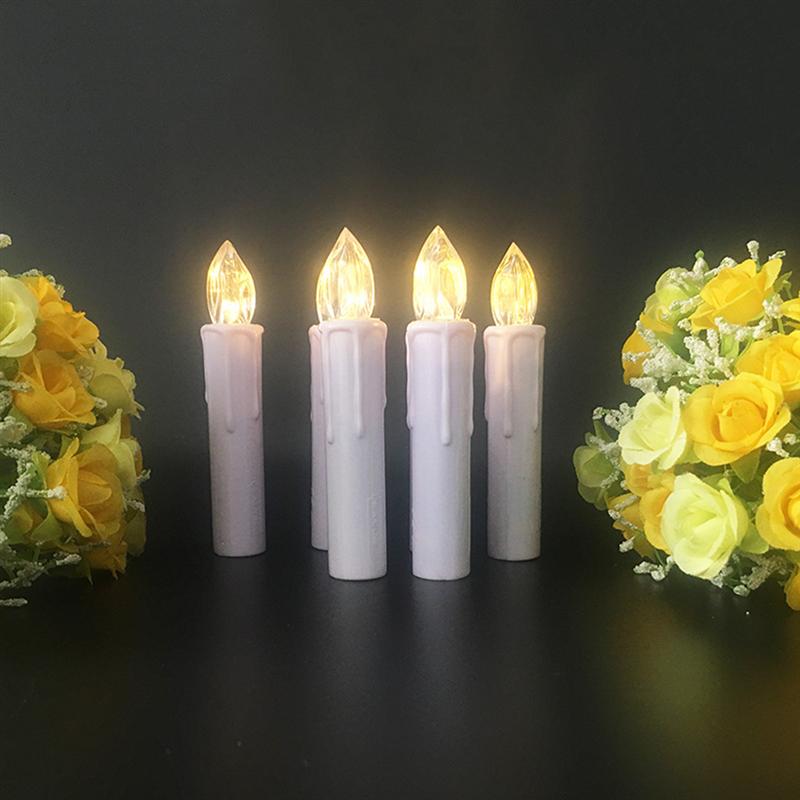 1 Set LED Candles with Clip Outdoor Christmas Indoor Flameless Candle Lights for Christmas Tree Garden Window