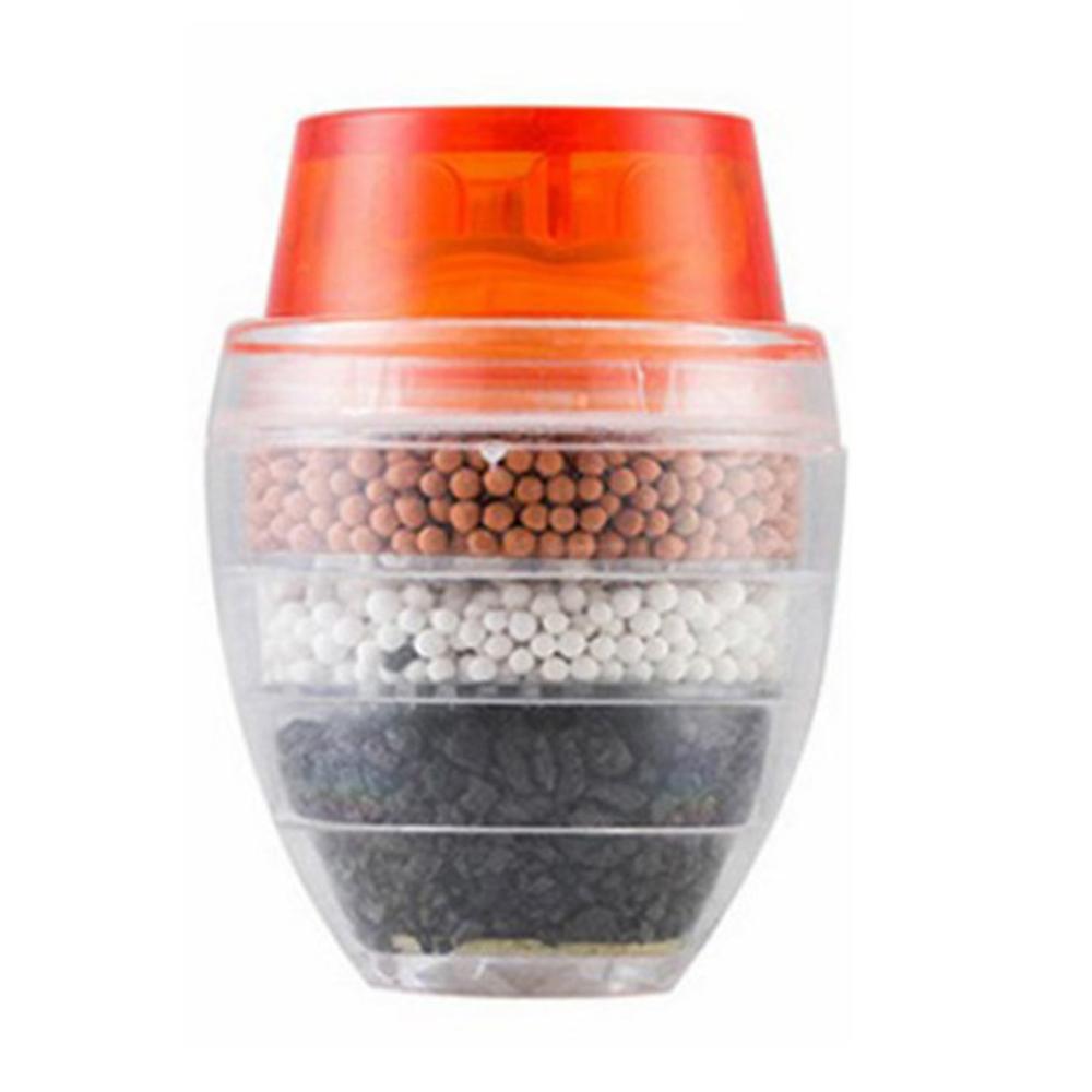 Universal Kitchen Faucet Filter Portable Tap Water Purifier Home Activated Carbon Multilayer Water Filter: red