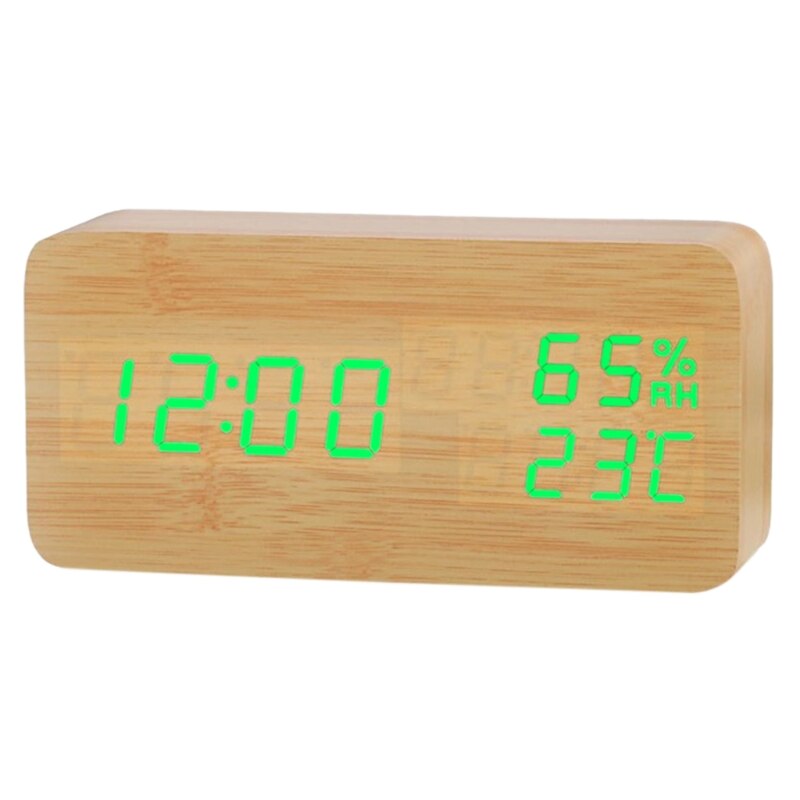 Multifunction Alarm Clock in Wood Digital Alarm Clock Prevent Being Late and Sleeping Home Decoration