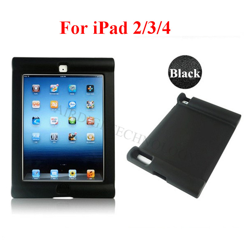 Shockproof Protective Case for Apple iPad 2/3/4 Silicone Proof Case Cover for Home Children Kids with: black for ipad 2 3 4