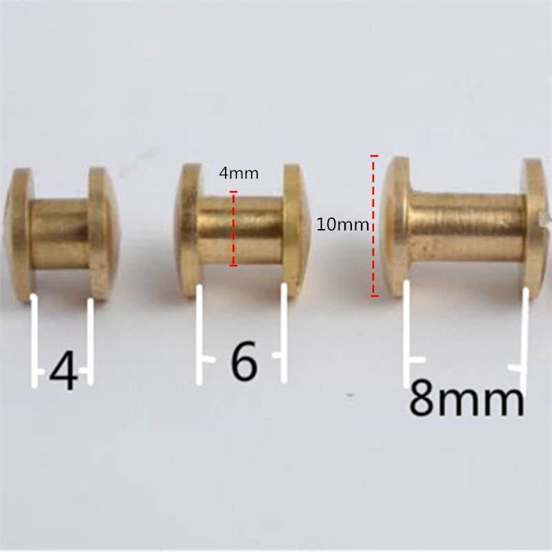 XUNZHE-clou en métal 4-15mm | Clou en cuivre de grande , vis à Rivet en cuivre Double sangle Rivets artisanal solide 20 pièces