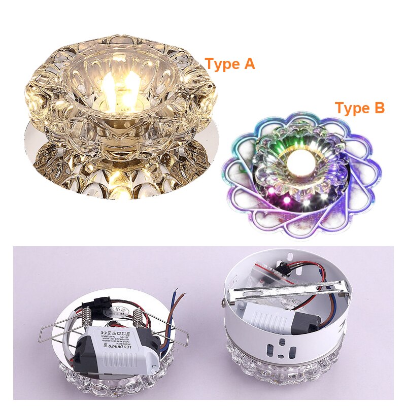 LED Downlight Recessed Panel Light Crystal Chandelier for Living Room Bedroom Restaurant Ceiling Lights Lighting Down Light
