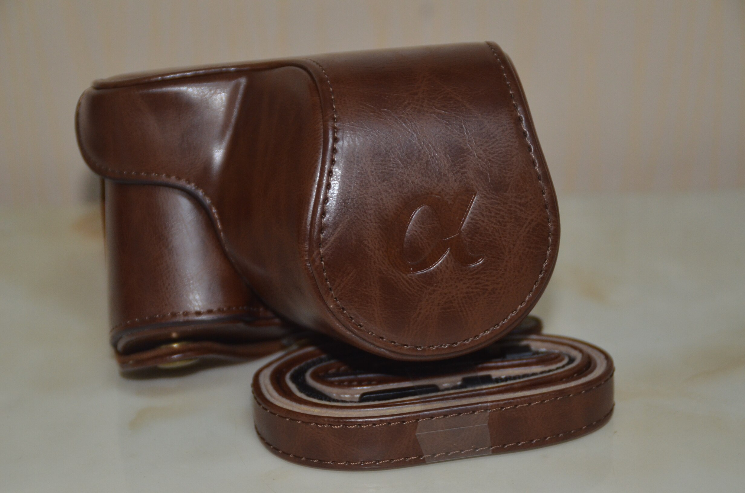 Étui Vintage en cuir pour appareil photo, sacoche pour Sony A5000 A5100 A6000 A6300 Nex6,: A6000 NEX6  coffee