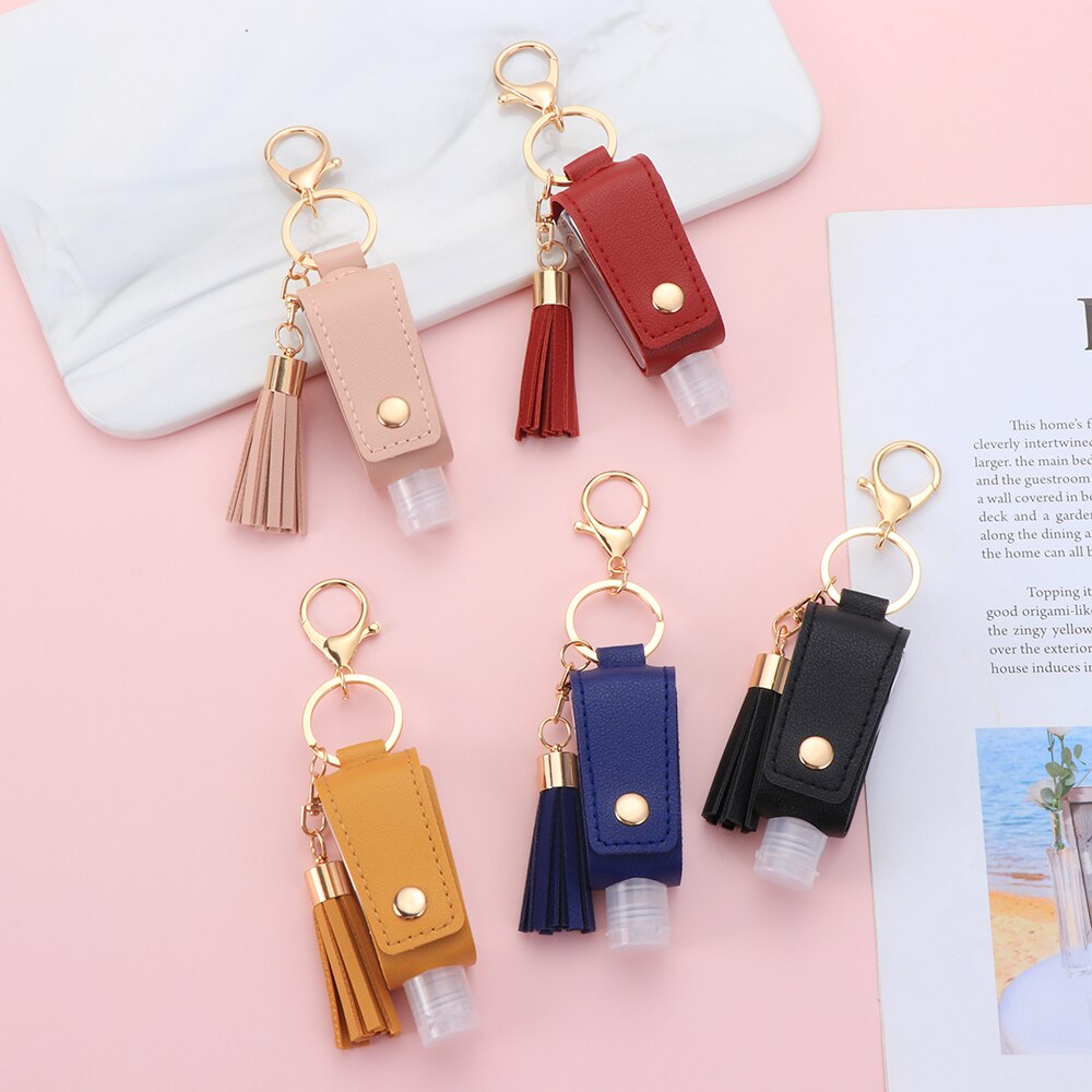 30Ml Kwasten Squeeze Flessen Lederen Hervulbare Hand Wassen Flessen Herbruikbare Douchegel Sleutelhanger Houder Reizen Accessoires