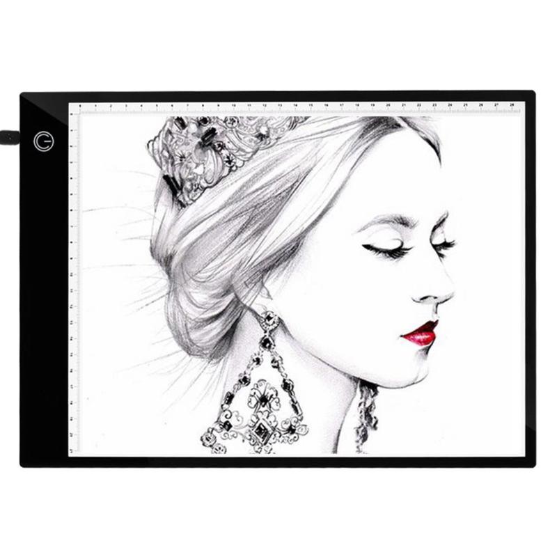 Tableta digital gráfica LED VKTECH, plantilla fina para arte, tablero de dibujo, caja ligera para trazado, escritura, tableta electrónica portátil: 6 Level Dimming