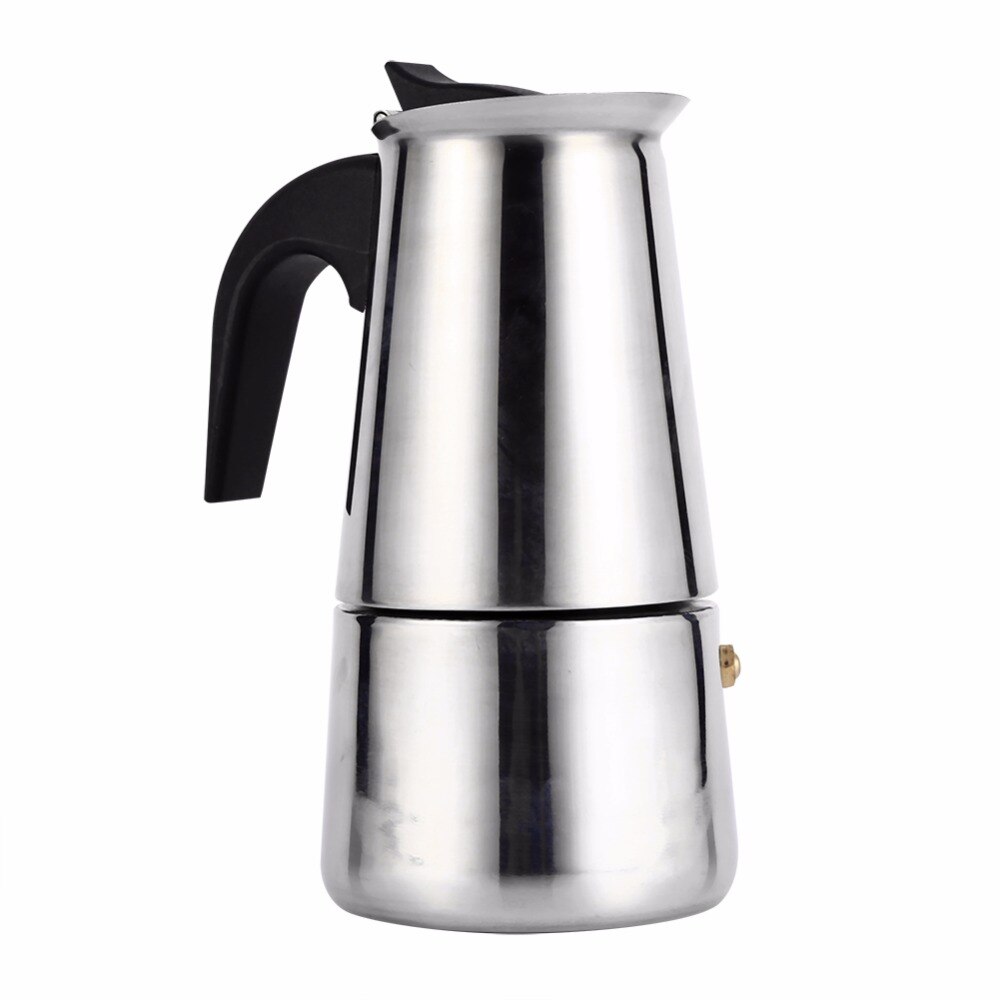 Bærbar espressomaskine i rustfrit stål moka-kande kaffebrygger-kedelkande til pro barista 100ml/200ml/300ml/450ml