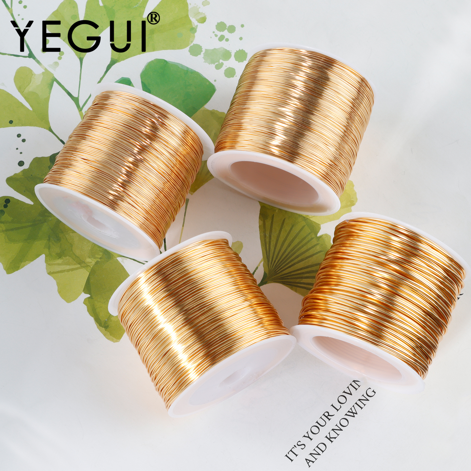 YEGUI M997, accesorios de joyería, alambre de cobre, chapado en oro de 18k, nunca se desvanece, hallazgos de joyería, dijes, bricolaje, fabricación de joyas, un rollo/lote