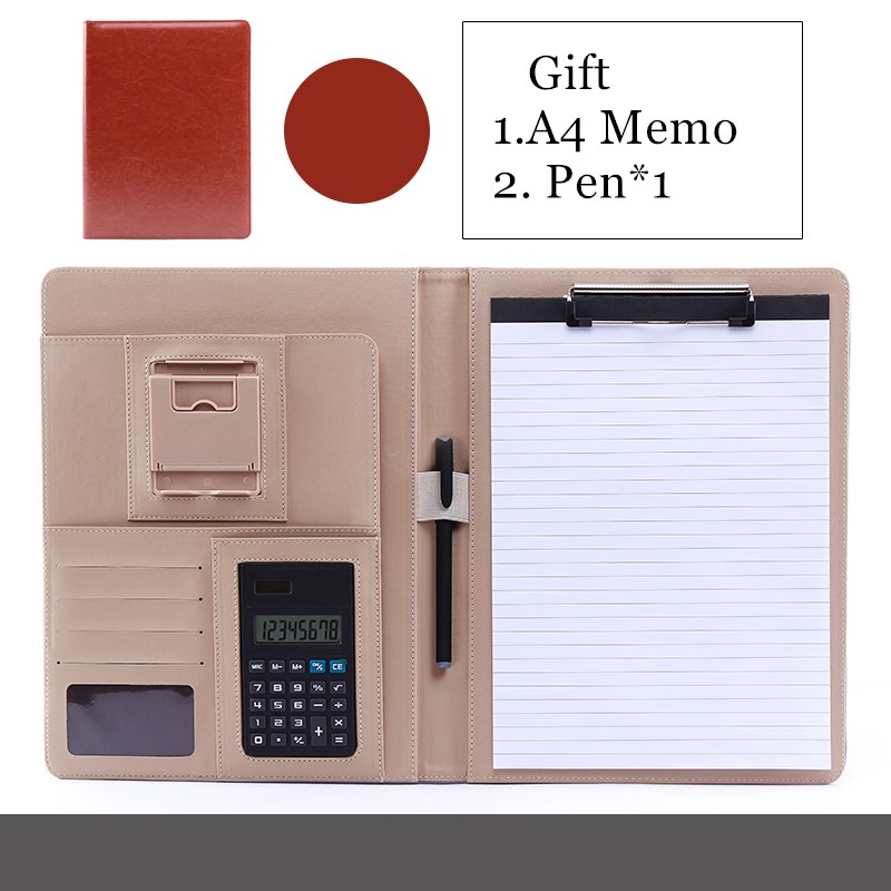 A4 Phone Holder Bags Document Business Folder Manager Conference Calculator File Organizer Layout School Office Stationery: B BROWN