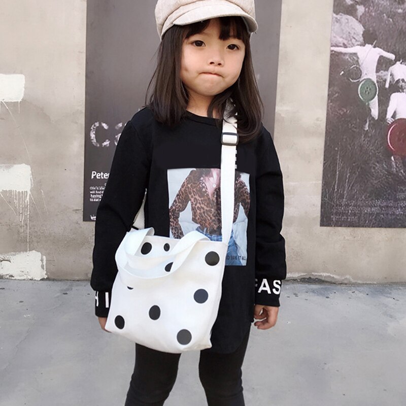 Kinderen Leuke Mini Purse Handtas Tote Canvas Dot Crossbody Tassen Voor Kids Meisjes Schooltassen Baby Kleine Hand Tassen