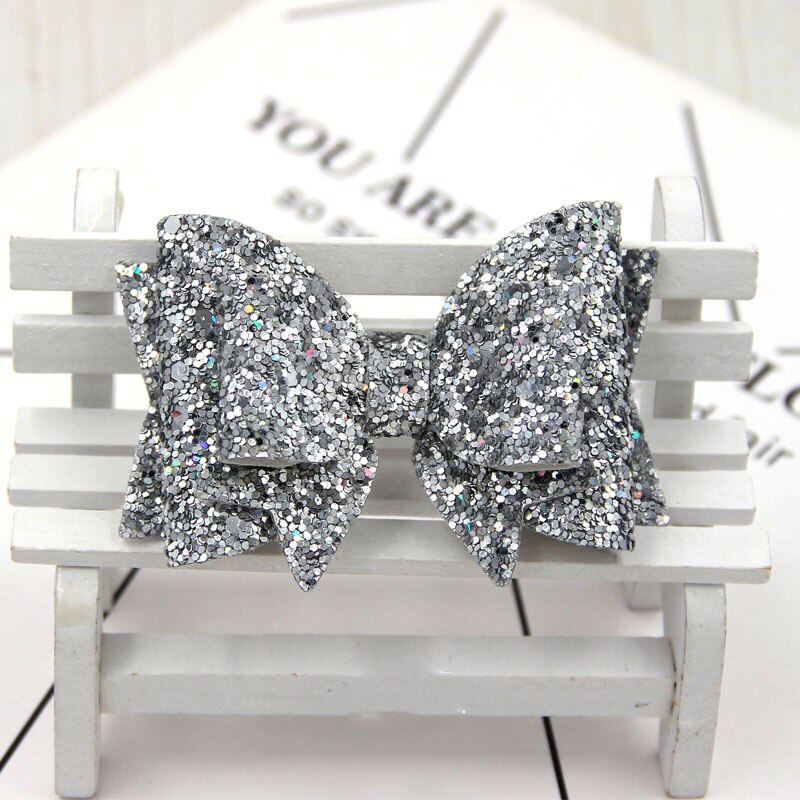 Lazos de pelo con purpurina gruesos de Color sólido 10 Uds 79*54mm, materiales hechos a mano para hacer accesorios para el cabello, sin Clip, 10Yc9692: 1099231004