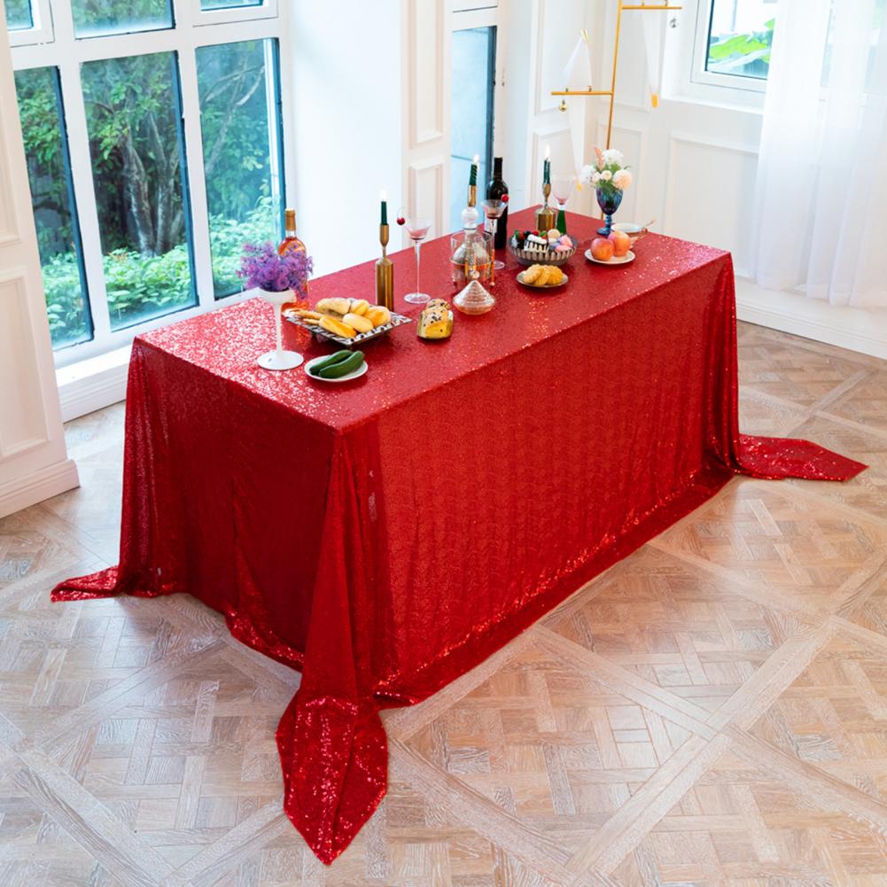 Sequin Tablecloth Shiny Polyester Party Table Cover Exquisite Detailed Party Table Cover for Hotel Dining Table Cover