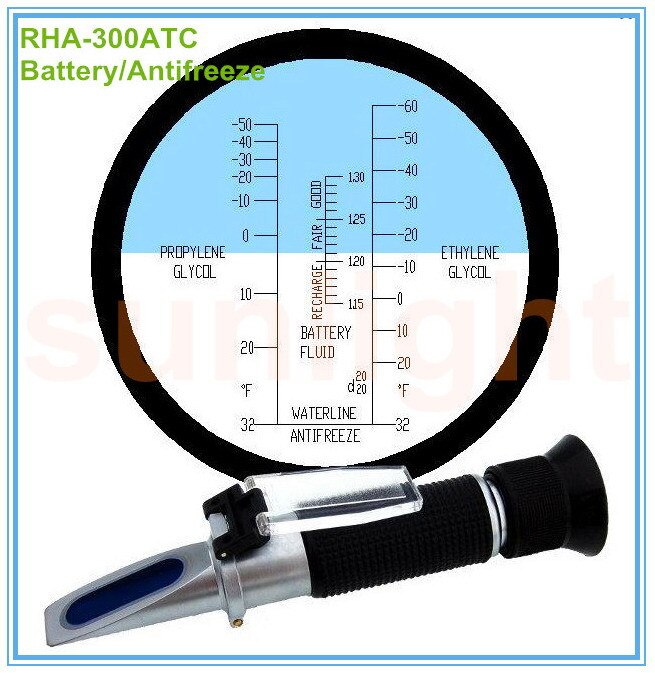 RHA-300ATC Auto Batterij Vloeistof Antivries 2 in1 Refractometer met Draagkoffer