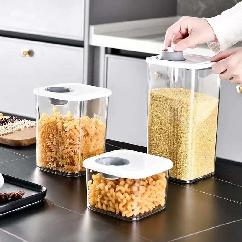 Stockage hermétique des aliments en plastique sans BPA, hôtel de garde-manger de cuisine, céréales, collation, farine, sucre, riz, beaucoup d'ensemble: kaki foncé