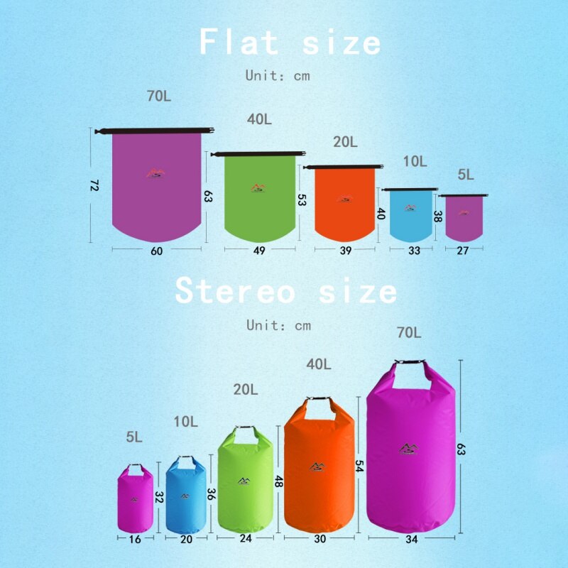 5L/10L/20L/40L/70L trocken Tasche Schwimmen Wasserdichte Taschen Sack Schwimm Trockenen Getriebe Taschen Für bootfahren Angeln Rafting draussen Wasser Sport