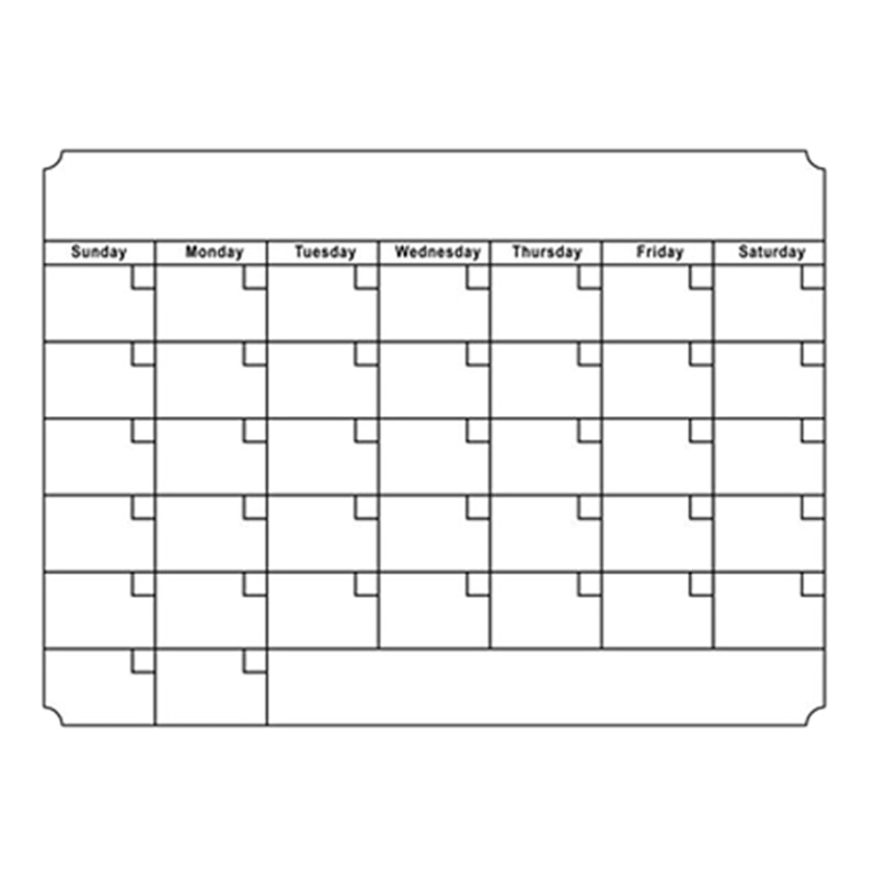 Pizarra blanca A3 planificador mensual tablero de mensajes magnético cocina notas de tablones de anuncios flexibles diarios imán de nevera Calendario de dibujo: White