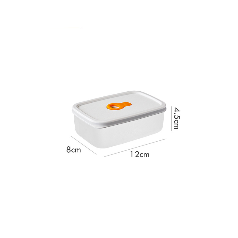 Refrigerator Sealed Fresh-Keeping Box Fruit Meat Freezing Organizer Cans Kitchen Plastic Food Storage Case Container Lunch Box: Orange