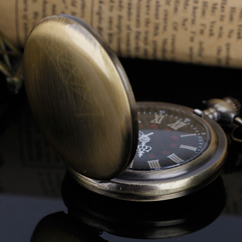 Bronze Quartz Pocket Watch Chain Pendant Fob watch Men Women Fob Watch Relogio DeBolso CF1209