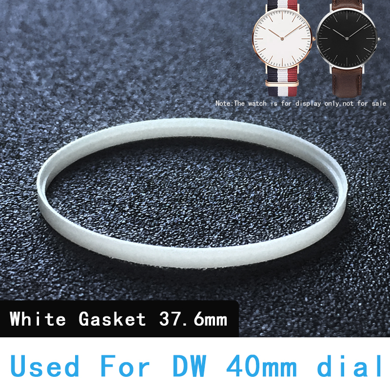 Guarnizione per orologio nera bianca DW 37.6 33.8 33.6 31.3 30.3 29.5 23.6mm diametro utilizzato per cassa frontale vetro rondella di plastica orologio sostituire parte: bianca 37.6mm