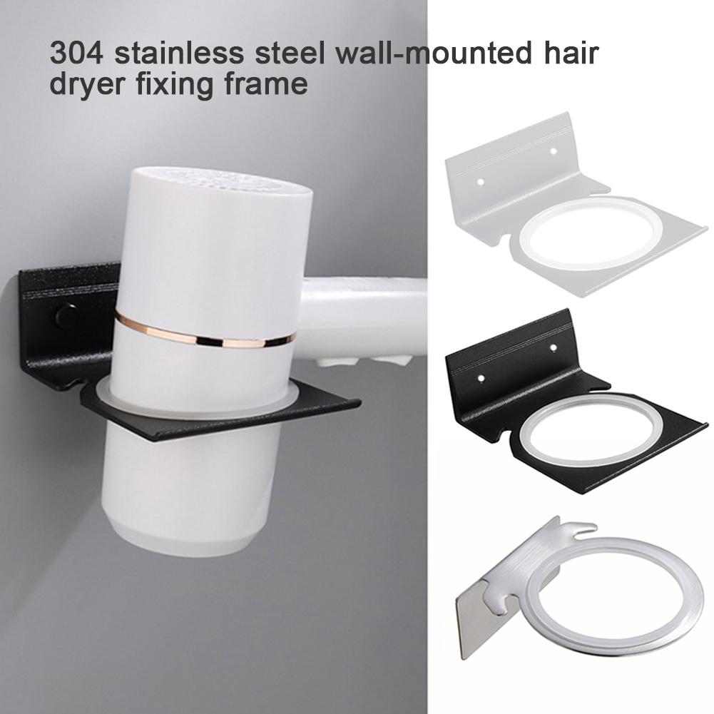 Metal badeværelse vægmonteret hårtørrer holder stativ opbevaring rack hylde arrangør vægmonteret hårtørrer holder hårtørrer holder