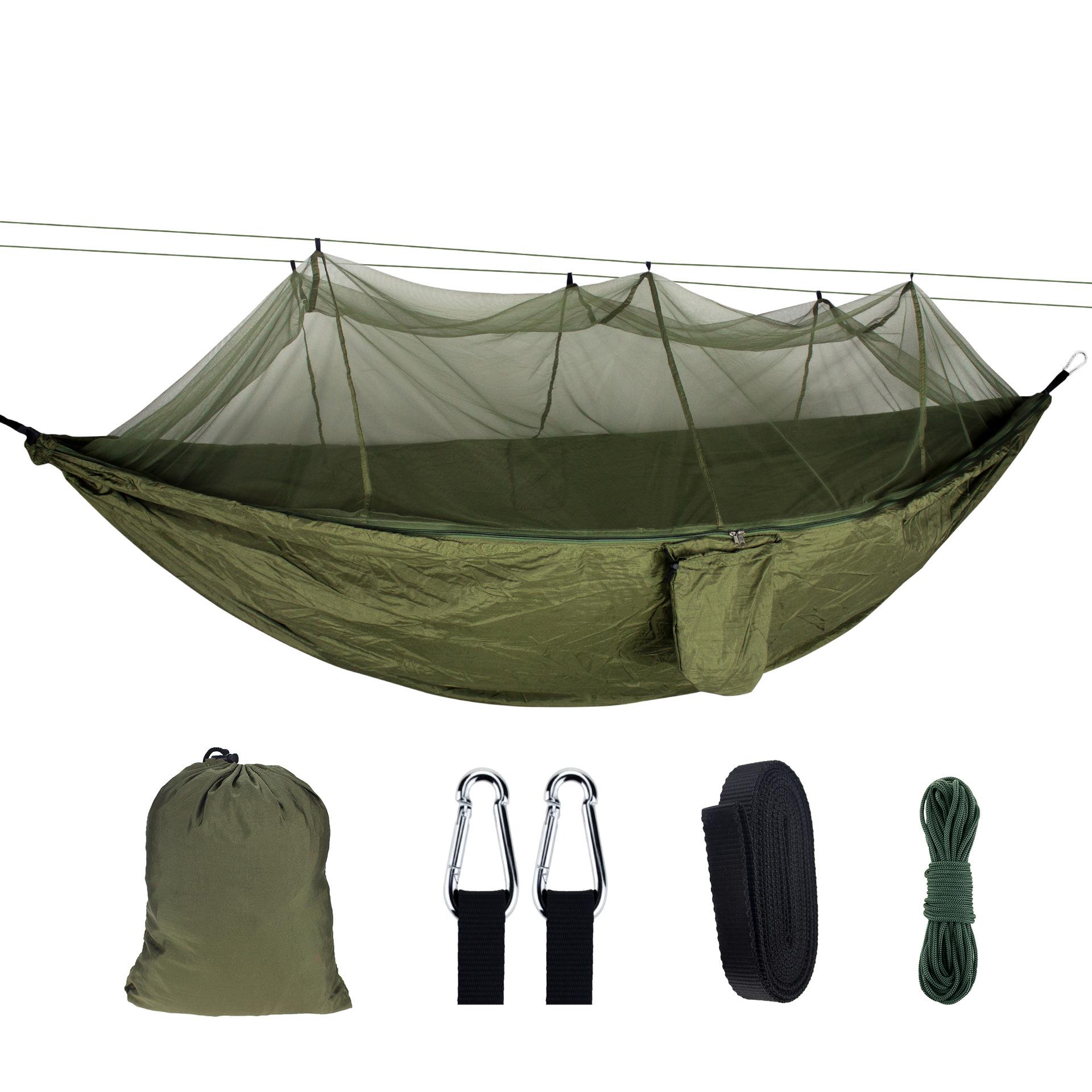 4 färg nylon myggnät tält hängmatta robust hängande camping tält soffa hållbar praktisk gung hängande säng resa utomhus: Grön