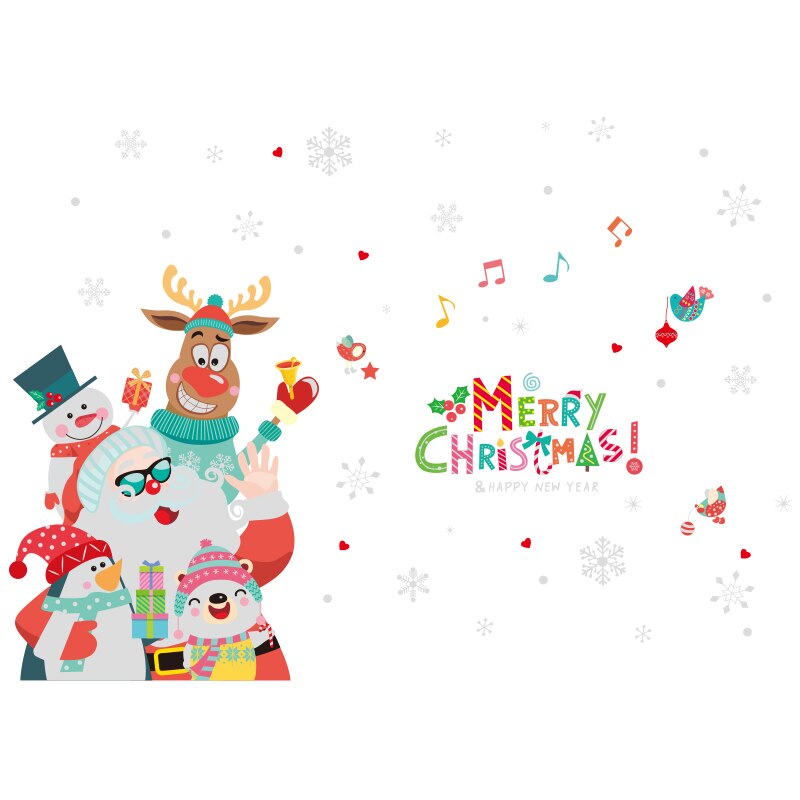 Father Christmas Window Stickers DIY Tree Snowflakes Wall Decals for Living Room Shop Glass Year Decoration: Style2