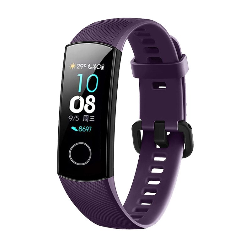 Til original huawei honor band 4 nfc smart watch armbånd silikone sport band til honor band 5 smart watch armbånd correa: Lilla