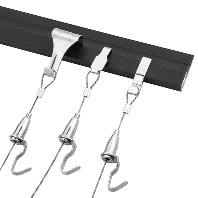 2 st silverfärgade justerbara vajerkrokar tavelskena displayhängande krokar galleri upphängningssystem tillbehör