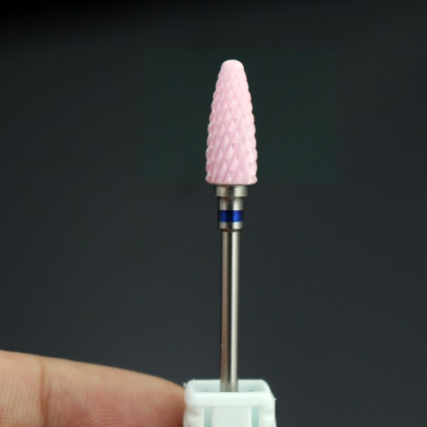 1 stücke Weiß Rosa Keramik Nagel Bohrer Fräsen Cutter für Manikübetreffend Elektrische Bohrer Zubehör Dreh Grat Manikübetreffend Bits Mühlen Werkzeug: Rosa-2