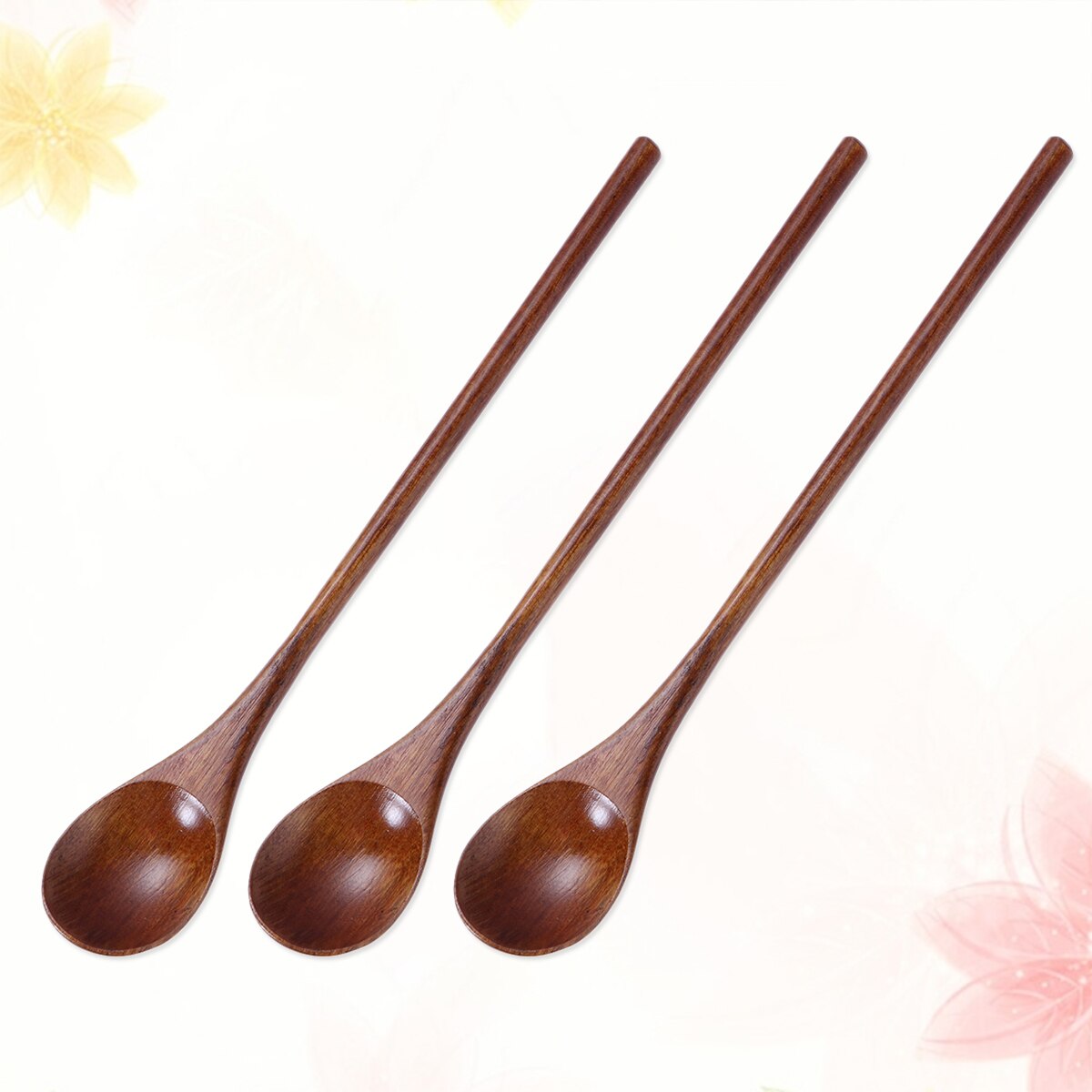 3 Pieces Eco Friendly Natural Wooden Spoon Set for Eating Mixing Stirring Cooking Coffee Demitasse Tea Dessert: Default Title