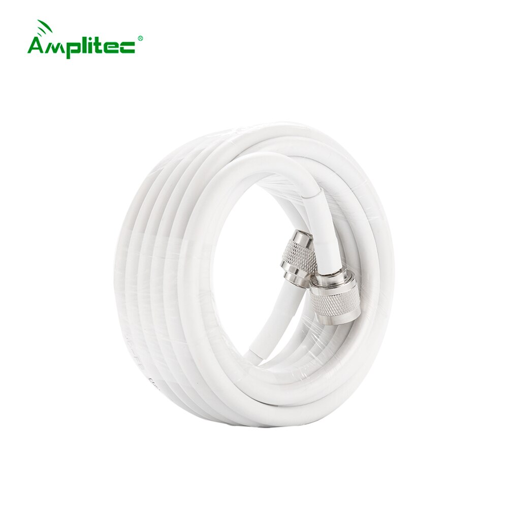 Amplitec 10 Meter Weiß Niedrigen Verlust 5D LMR 50Ohm RF Koaxialkabel N Stecker auf N Stecker Für Signal Verstärker zellular Verstärker