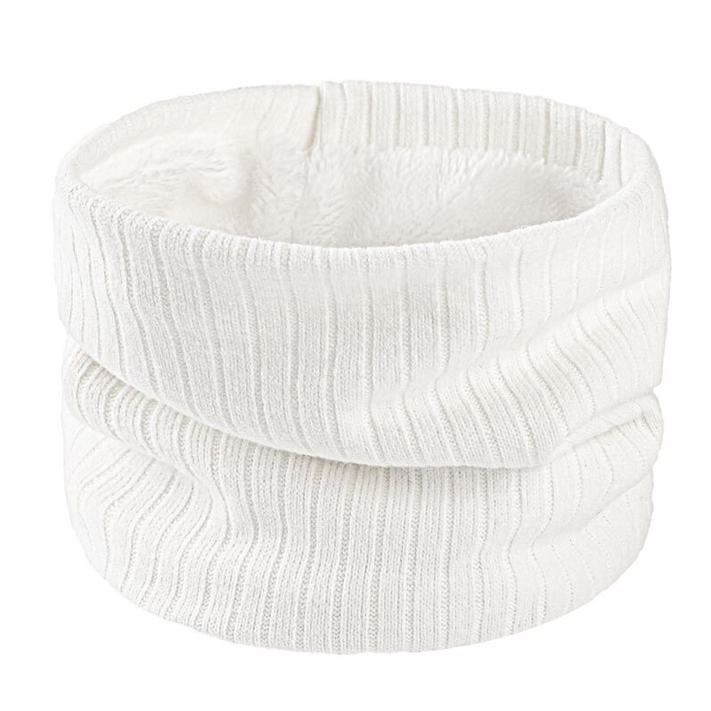 Bandana Winter Sjaal Voor Vrouwen Mannen Kids Unisex Dikke Wol Hals Sjaals Gebreide Ring Sjaal Voor Man En vrouw: white