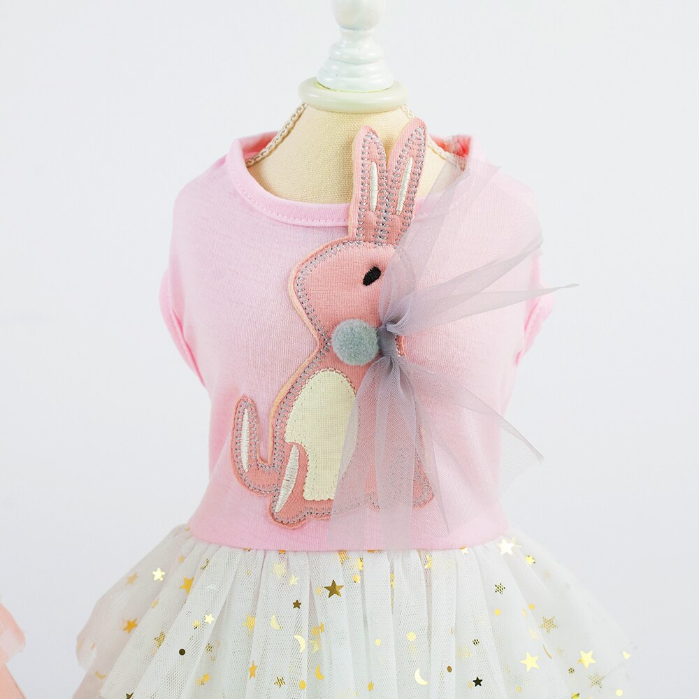 A18 Sweety Haustier Gittergewebe Felsen Kleider Frühling Sommer Kaninchen Sterne Prinzessin Kleid Blingbling Cupcake Hochzeit Kleid Für Kleine Welpen Hund