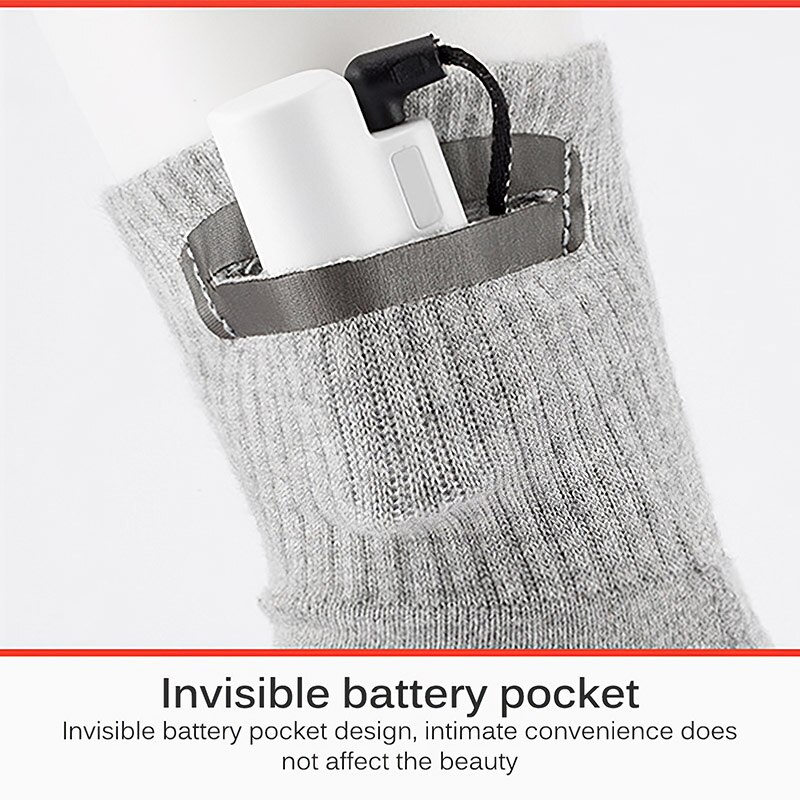 2200mAh Heating Socks Three Gears Winter Thermal Heated Socks Thicken Super Soft Cotton Comfort Socks Keep Foot Warm