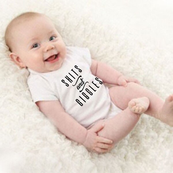 DERMSPE Pasgeboren Baby Rompertjes Mooie Jongens Meisjes Korte Mouw Vinger Knappe Print Foto Baby Jumpsuits Wit: 18m