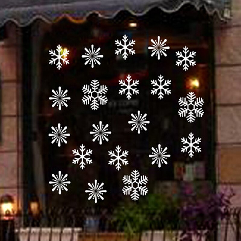 38 unids/lote, pegatinas de copos de nieve de ventana de vidrio electrostático, decoración de invierno para habitación de niños, pegatinas de pared de Navidad, calcomanía, wallpa
