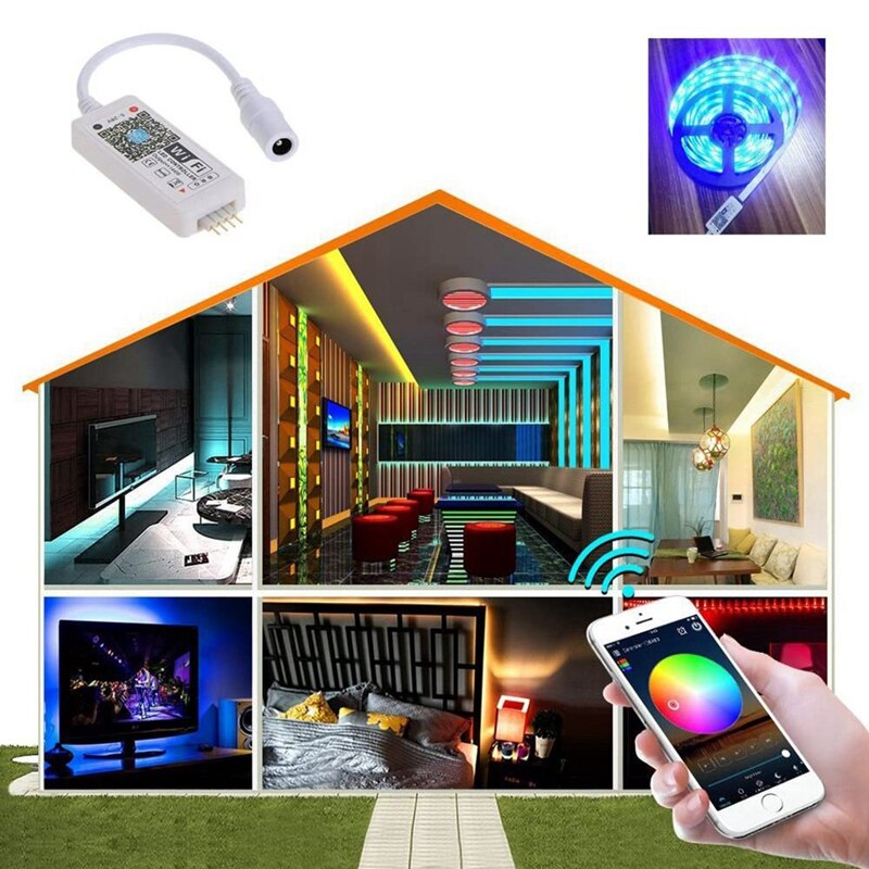 Controlador LED Wifi, tira de luces LED RGB, Control por voz desde Alexa y Google Home, controlador inteligente inalámbrico WIFI