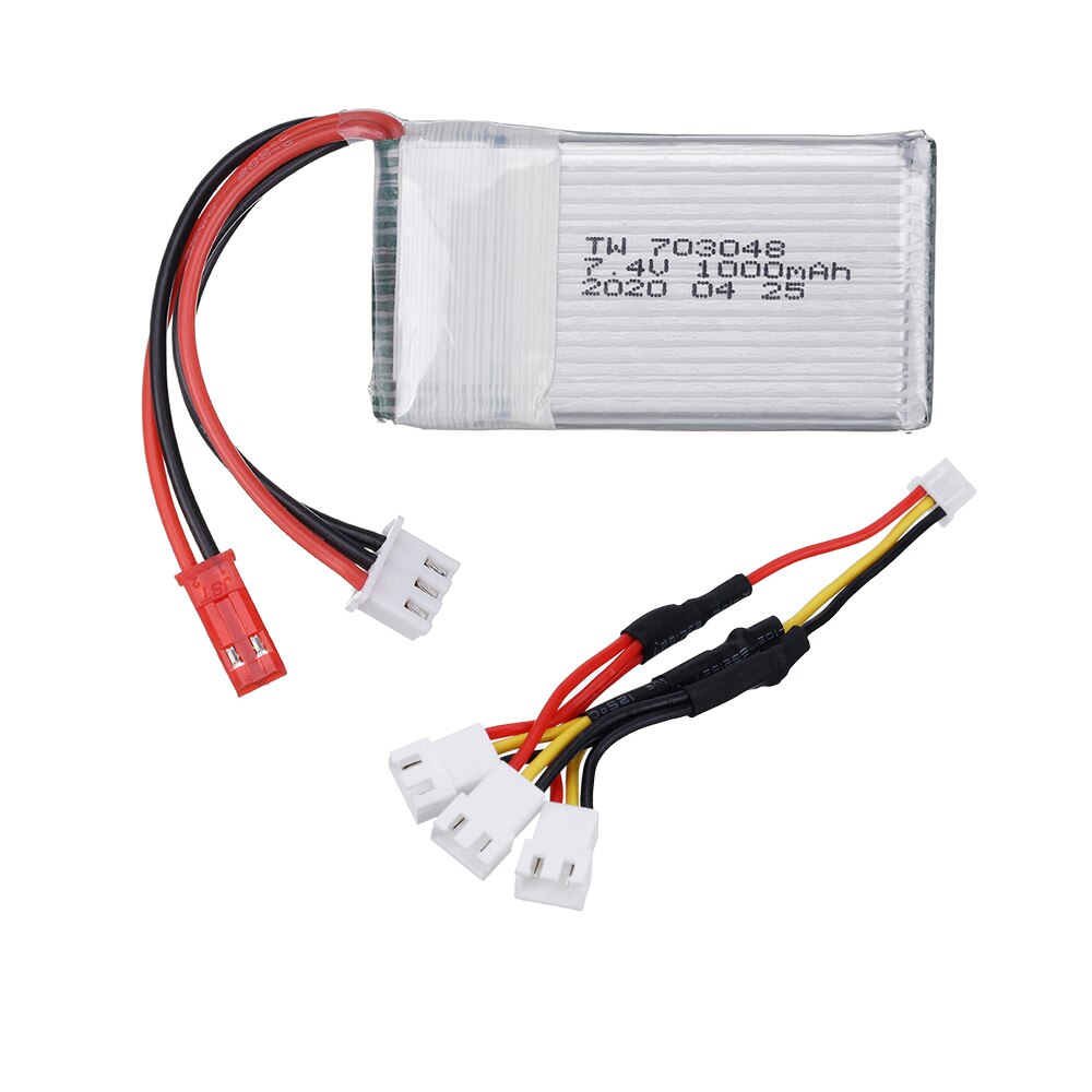7,4 v 1000mah Lipo batería para MJXRC X600 U829A U829X X600 F46 X601H JXD391 FT007 Lipo batería 7,4 V batería de juguete 703048: 1pcs 3in1