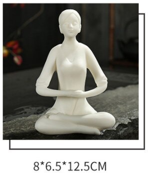 Adornos de té para mascotas de Yoga Kungfu, arcilla púrpura, arena, té para mascotas, accesorios de cerámica hechos a mano para el té, decoración del hogar, artesanías, herramientas para el té: Amarillo claro