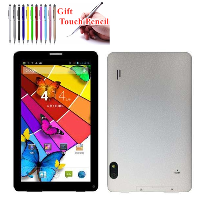 7 inch 86V 512MB+4GB 1024*600 Dual camera 2G GSM phone call Tablet PC A33 quad-core Android 4.4 White tablet