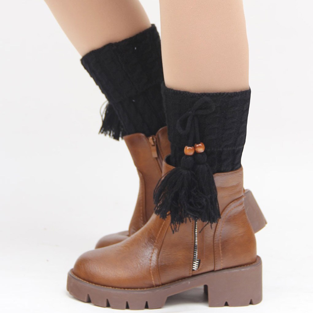 1 Pair Knitted Leg Warmers Women Crochet Boot Cuffs Leg Warmer Woman Boho Boots Socks Lady Winter Boot