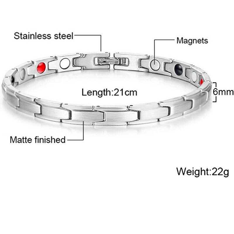 Mannen Vrouwen Rvs Gezondheid Magnetische Armbanden Power Therapie Armbanden voor Artritis Polsband Verstelbare: 14