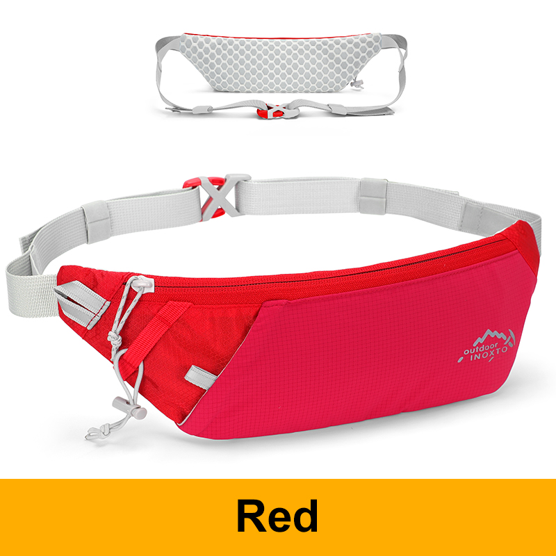 Running Bag Waist Bag 7.2 Inch Sports Phone Bag Men Women Waterproof Gym Bag Can Hold Water Cycling Phone Case Running Belt: RED COLOR