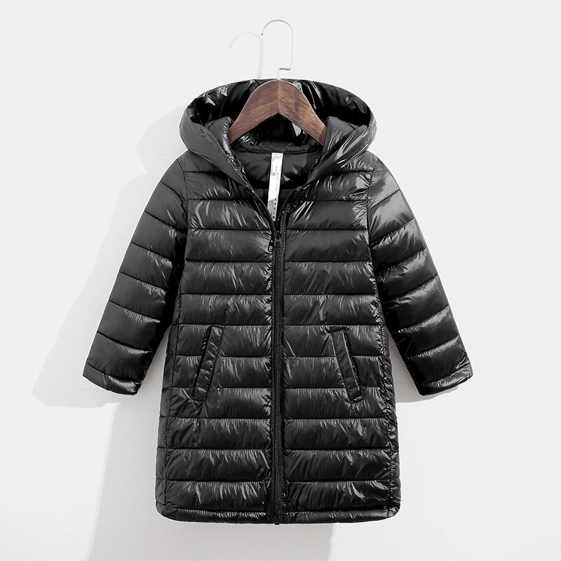freundlicher Herbst Dünne Jacken Jungen Mädchen Baumwolle Unten Mantel freundlicher Winter Mit Kapuze Mantel freundlicher Warme Oberbekleidung Mantel Kleidung: Schwarz / 4T