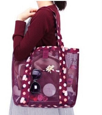 Mesh schoudertas boodschappentas dames reis grote strandtas