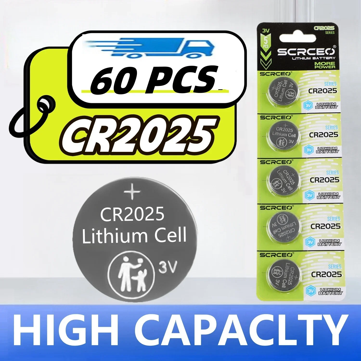 2-50PCS 3V CR2025 CR Lithium Button Battery DL2025 BR2025 5003LC LM2025 Coin Cell Watch Batteries For Toys Clock Computer: Red