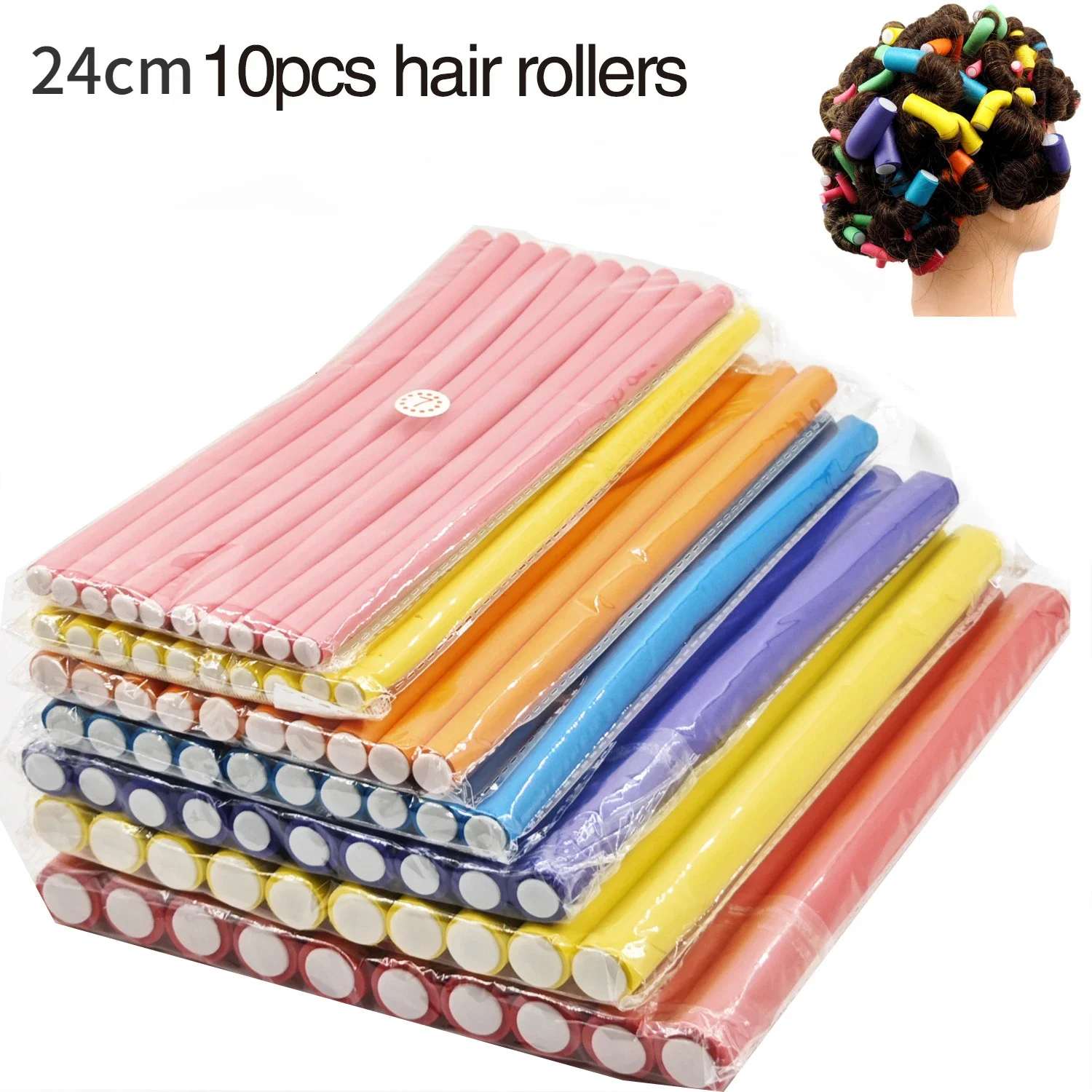 10 Stuks Flexibele Haar Krultang Haar Krultang Makers Zacht Schuim Bendy Twist Krullen Flexi Rollers Styling Tools Haar Roller Geen warmte