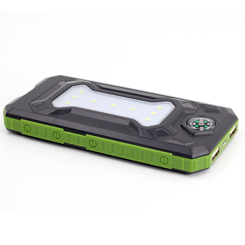Colaier Solar Power Bank Dual USB 20000 mAh Waterdichte PowerBank Bateria Externe Draagbare Zonnepaneel met LED Bourgondië