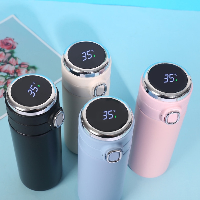 420Ml Smart Thermoskan Roestvrij Staal Water Fles Led Digitale Temperatuur Display Koffie Thermische Mokken Intelligente Isolatie Cups